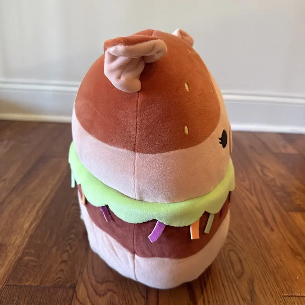 New Squishmallows Carnita Girl Pig BBQ Pulled Pork Sandwich Stuffy Plush Toy NWT